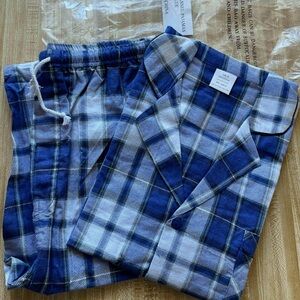 Blue Plaid Pajama Set Men’s Small